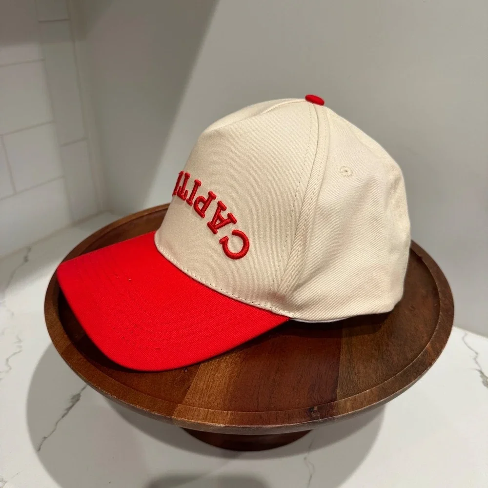 Coyote Capitals Snapback‎ Hat Cream Red Two Tone Embroidered Stars Cap Mens